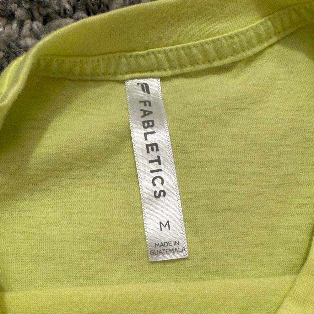 Fabletics Lime Crop Top with Motivational Text - Picture 2 of 3